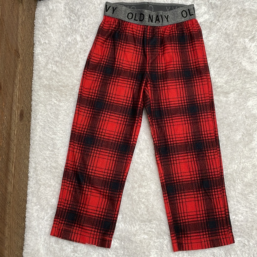 Old Navy Kids’ Unisex Flannel Red Buffalo Plaid Pajama Pants Size XS (5) *FIRM
